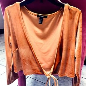 Forever 21 Long Sleeve Crop Top Size L